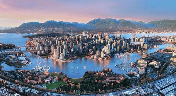 Aerial Sunset In Vancouver