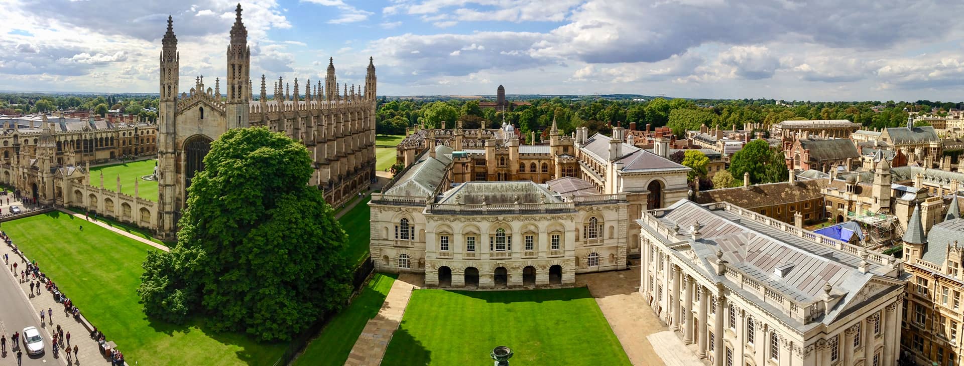 The Panorama of Kings College and Senate House, seen from the tower of Saint Marys Church