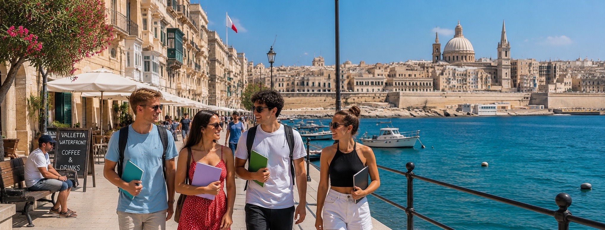 Malta dil okulunda sınıf içi eğitim ve uluslararası arkadaş çevresi